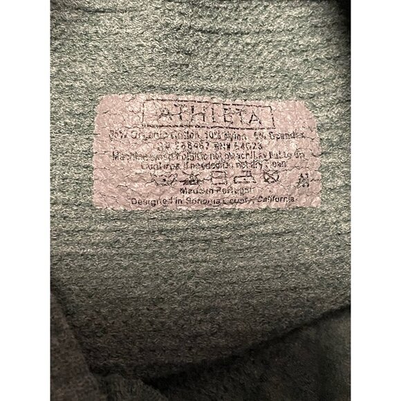 Athleta Green Pullover Mockneck Ruched Sweater with Thumbholes Sz M - Picture 5 of 10